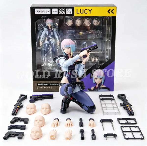 En stock el ANIPLEX+ BUZZmod original. CYBERPUNK: EDGERUNNERS REBECCA LUCY Figura de Anime Articulada de 14cm 1/12, Nuevo Producto 2026