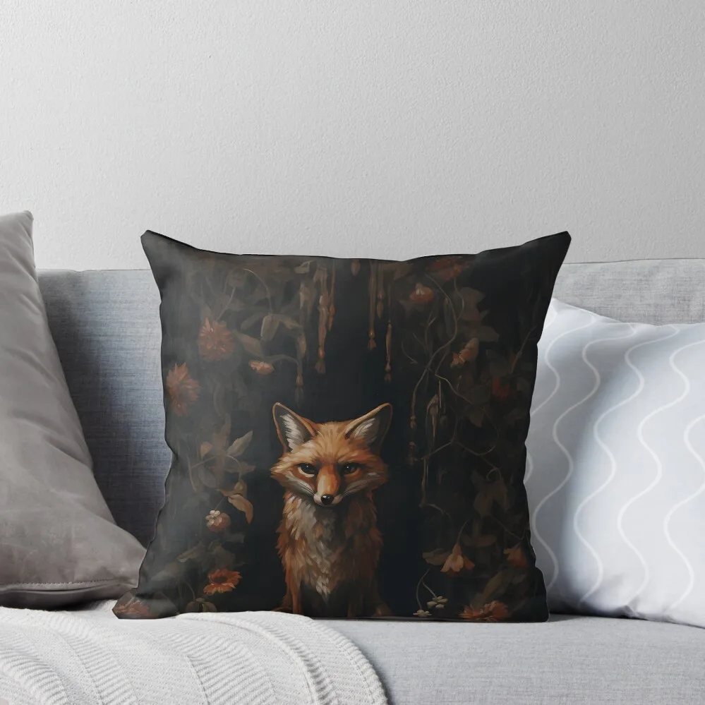 

Cunning fox dark academia gothic cottagecore decor Throw Pillow Elastic Cover For Sofa covers for pillows pillow