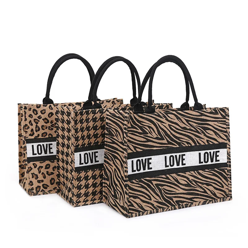 Jute retro environmental protection shopping bag large capacity tote bag Europe and the United States hand sack shoulder bag