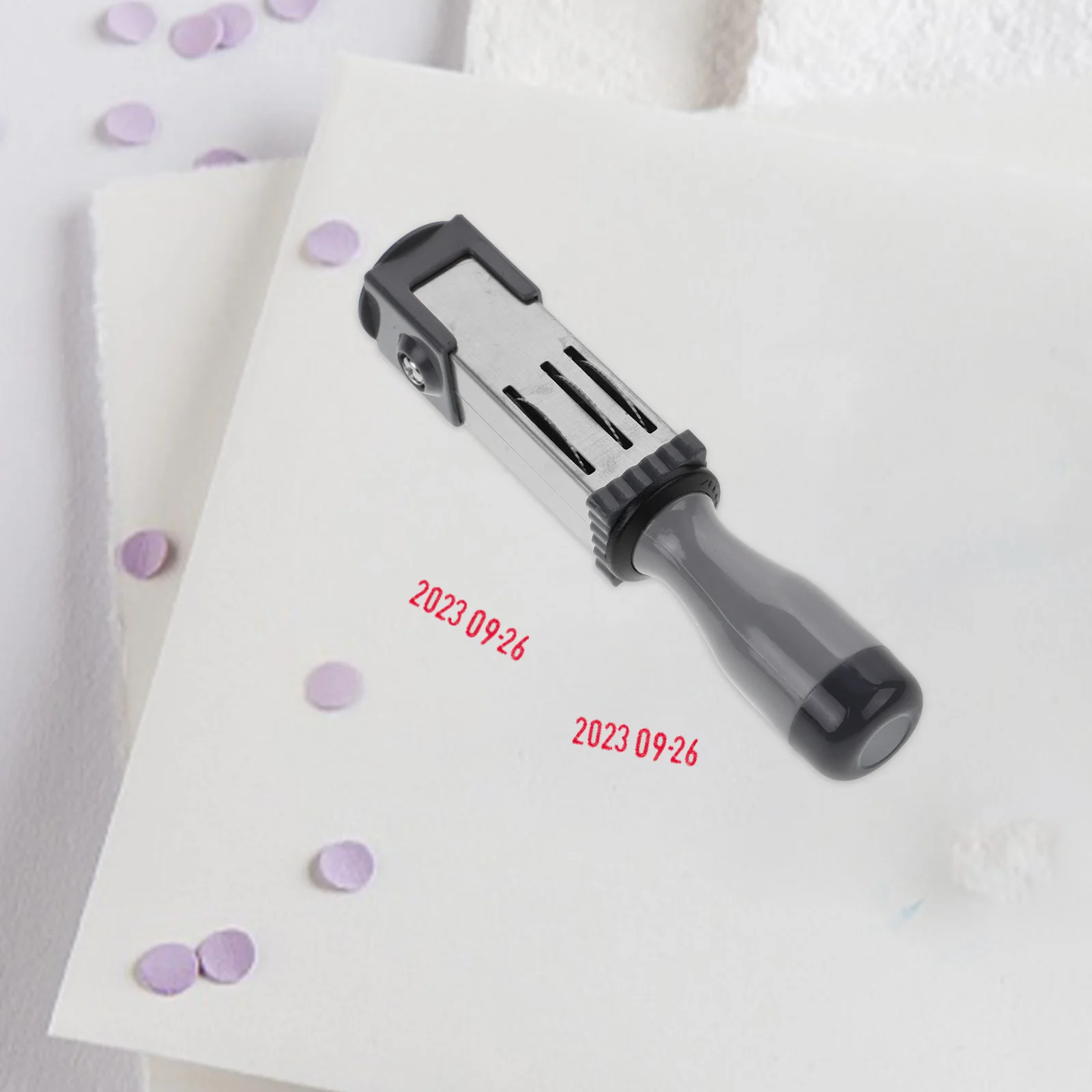 Date Stamp Material (round 21mm) Daily Use Stamper for Multi-use Time Pp Portable Rolling File Accessory Office