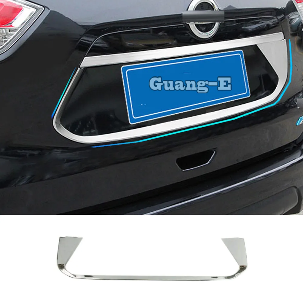 

Car Detector ABS Chrome Back Rear License Frame Plate Trim Strip Bumper Hoods For Nissan X-Trail Xtrail T32/Rogue 2014 2015 2016