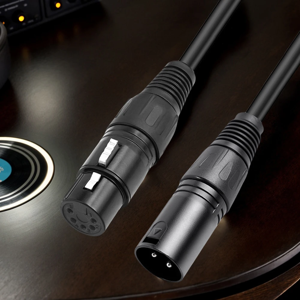 XLR Male 3 Pin To XLR Female 5 Pin Audio Cable XLR 3M To XLR 5F DMX Lighting Cable for Stage Lighting Microphone Adapter Cable