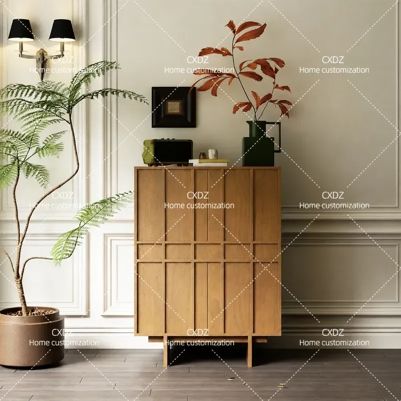 Medieval Style Home Improvement Dining Side Cabinet Living Room Tea Cabinet Sofa Side Table Bedroom Bedside Chest Rack