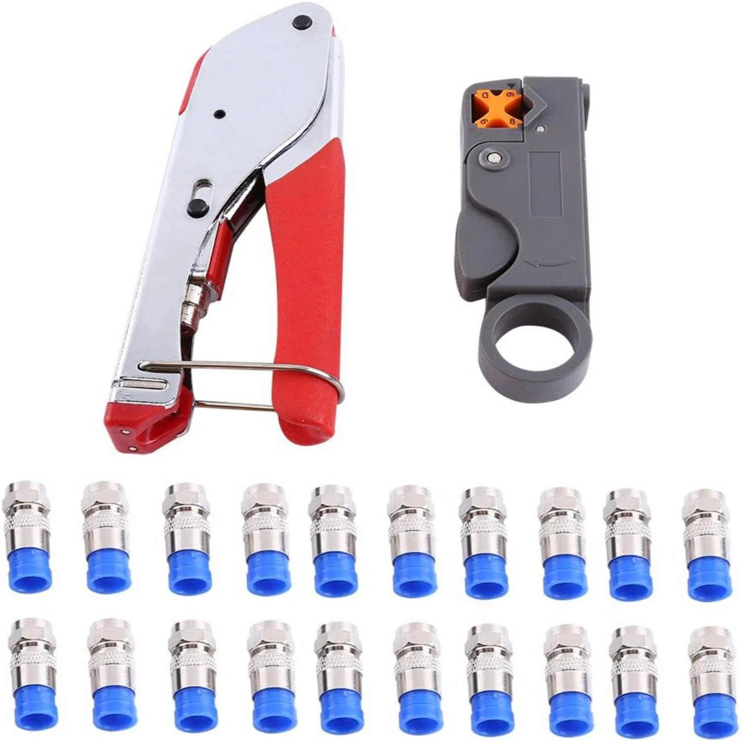 High-Quality Professional-Grade Advanced Precision Coaxial Cable Crimper and Wire Stripper Set - Top-of-the-line RG6/RG59 Compli