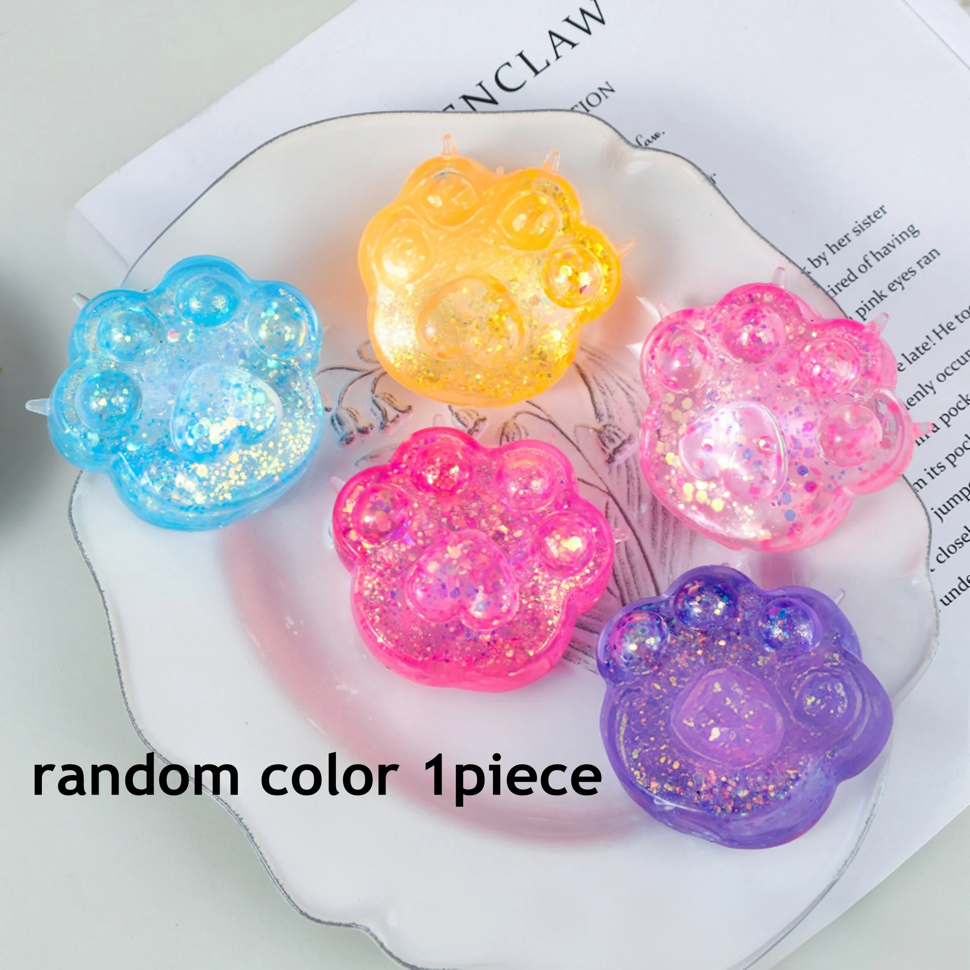 Squishy Sequin Maltose Cat Paw Slow Rebound Squeeze Toys Stress Relief Fidget Toys for Adults Decompression Sensory Toys image 6