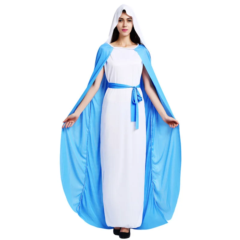 Halloween Nun Costume Cosplay Men Women Carnival Party Priest Missionary Long Robes Performance Sets