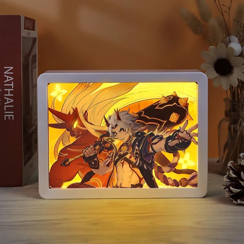 

3D Shadow Box Anime Light Box Action Figure Paper Carving Led Night Lights Usb Bedside Table Lamp Kids Room Light Brithday Gift