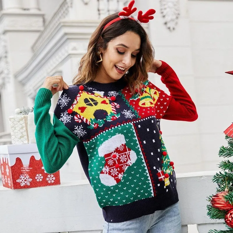 Cisas Coppia maglione brutto Cisas transfrontaliero lungo Sve Thiened maglione lavorato a maglia pendolari Sle vestibilità ampia