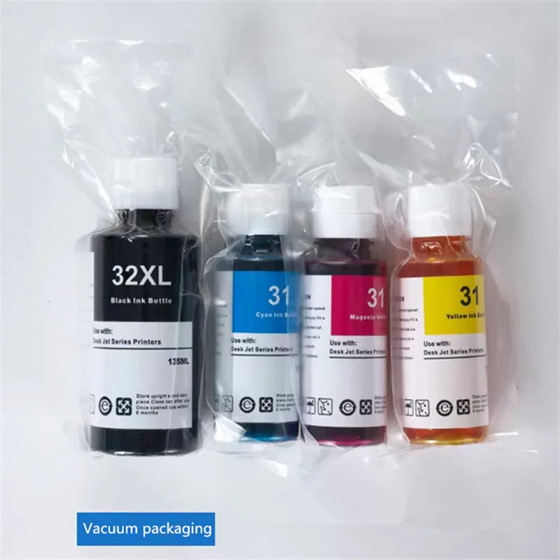 4pcs Ink Bottles Compatible With 31 32XL Refill Dye Ink Suitable For HP 7301 6001 7602 5101 7001 551 651 455 457 450 Printer Fil