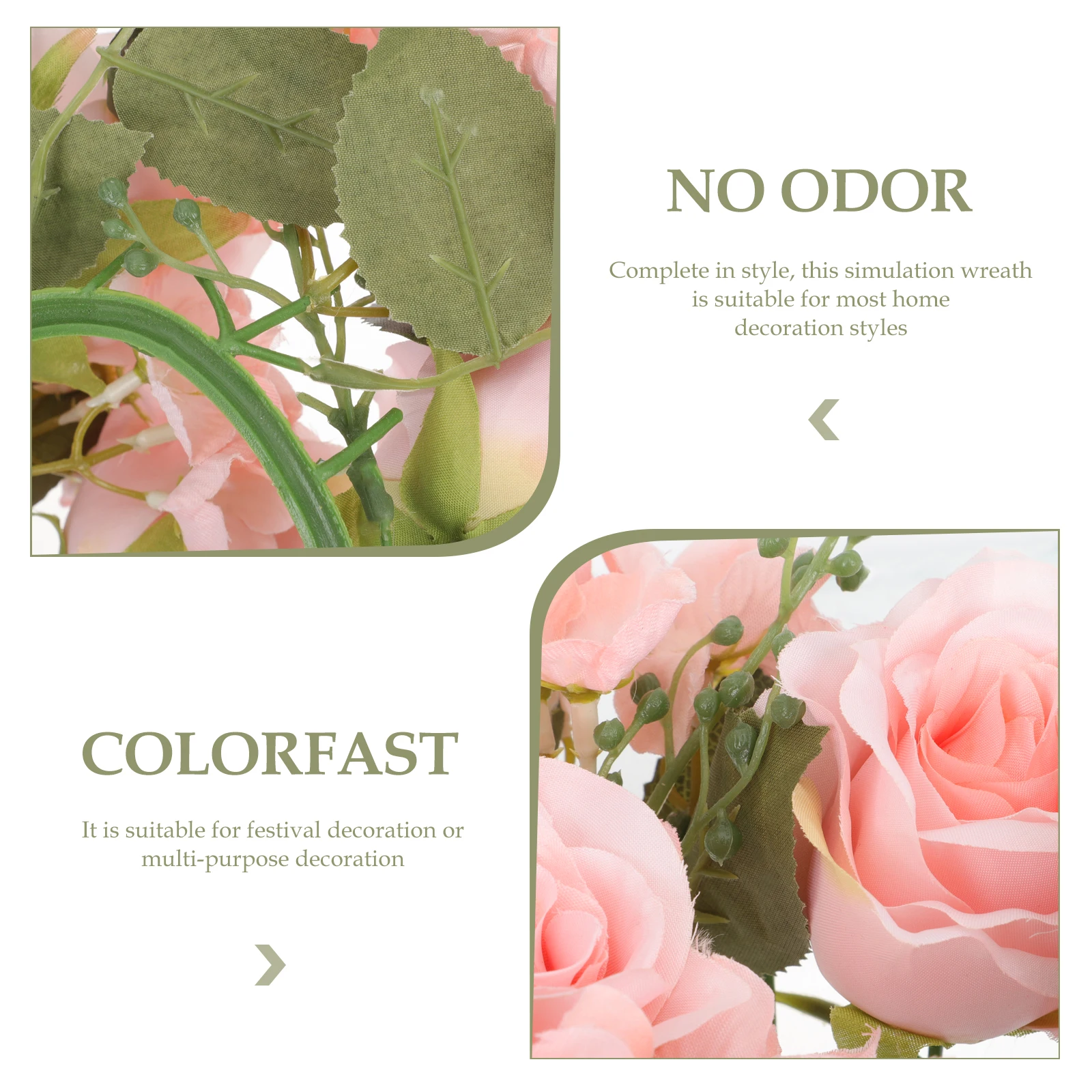 

Artificial Rose Wreath Garland Spring Wedding Decorative Rings Pillars Greenery Lightweight Portable Table Wall Door Banquet