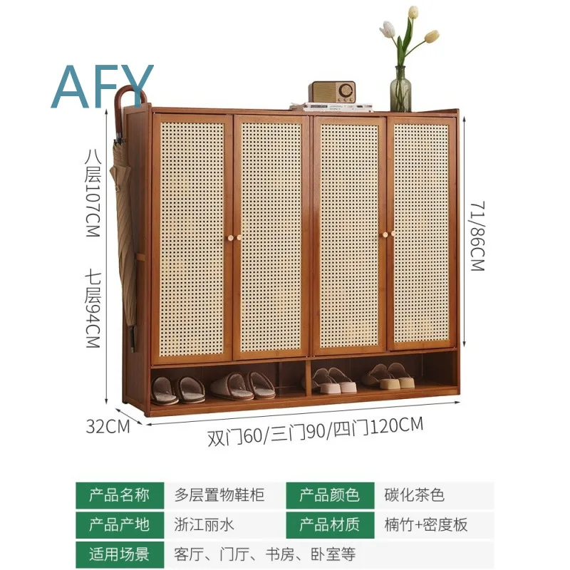 Shoe Rack for Home Entryway Multi-Layer Dust-Proof Shoe Cabinet Indoor Large Capacity Storage Organizer for Front Door Entry