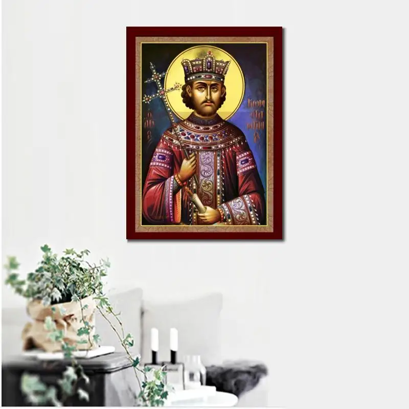 Saint Catherine icon Canvas Prints Greek Orthodox Painting Byzantine Art Posters Religious Picture Home Decor Framed Large Gift