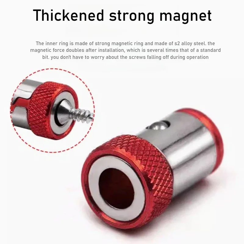 "Alloy Magnetic Screwdriver Bit Holder - Universal Cross-head Compatibility with Strong Electromagnetic Grip"