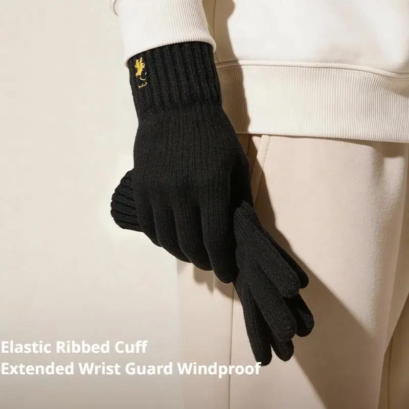 New Winter Warm Gloves Touchscreen Unisex Knit Finger Gloves Thickened Cold-proof Full Finger Outdoor Cycling Driving Glove