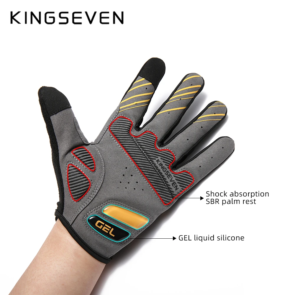 Kingseven Full Finger Bike Gloves Men Mtb Shockproof Breathable Bicycle Gloves Cycling Touch Screen Women Motorcycle Gloves