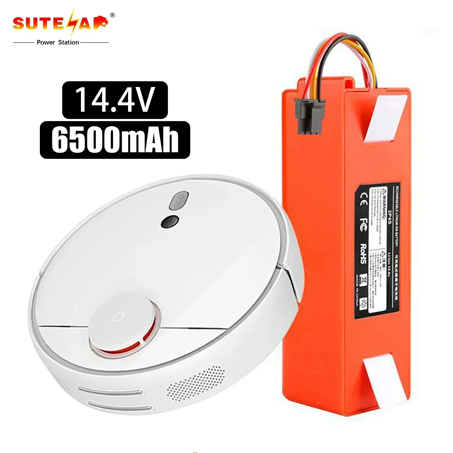 

XM-S50 14.4V 6500mAh Xiaomi Robotic Vacuum Replacement Battery 18650 Battery for Xiaomi Roborock S55 S60 S65 S50 S51 S5 MAX S6