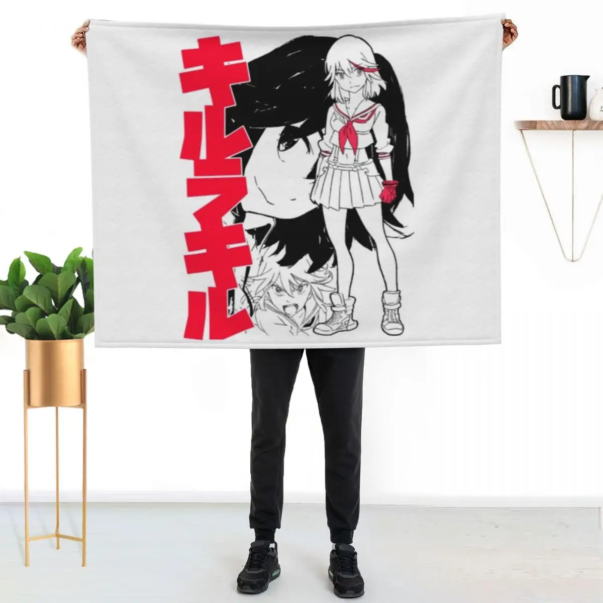 Kill La Kill T-ShirtRyu Ko! (black) Throw Blanket Polar Sofas christmas decoration Kid'S Shaggy Blankets