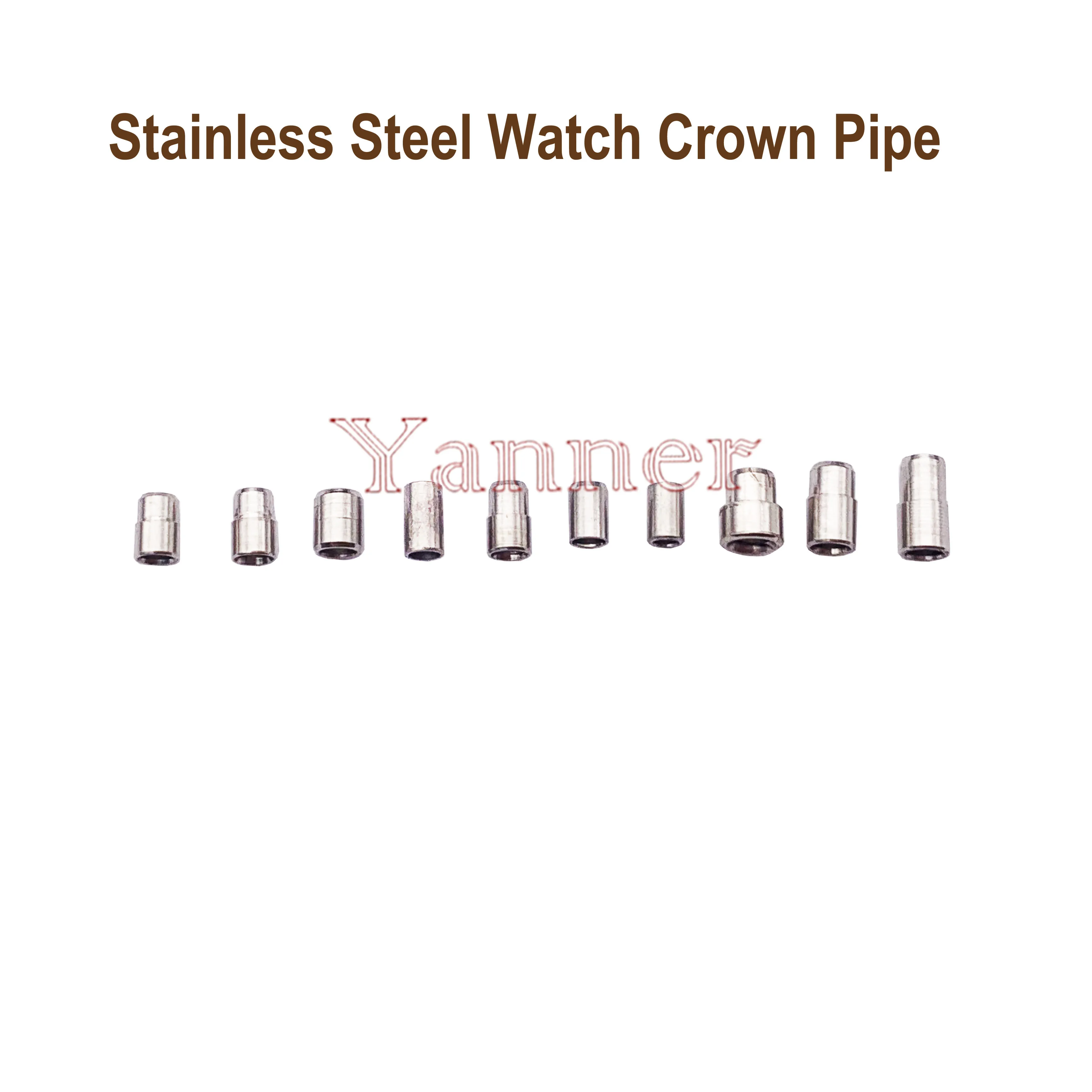 تاج الأنابيب لاستبدال تاج الساعة ، إصلاح الساعات ، الفولاذ المقاوم للصدأ ، أحجام مختلطة