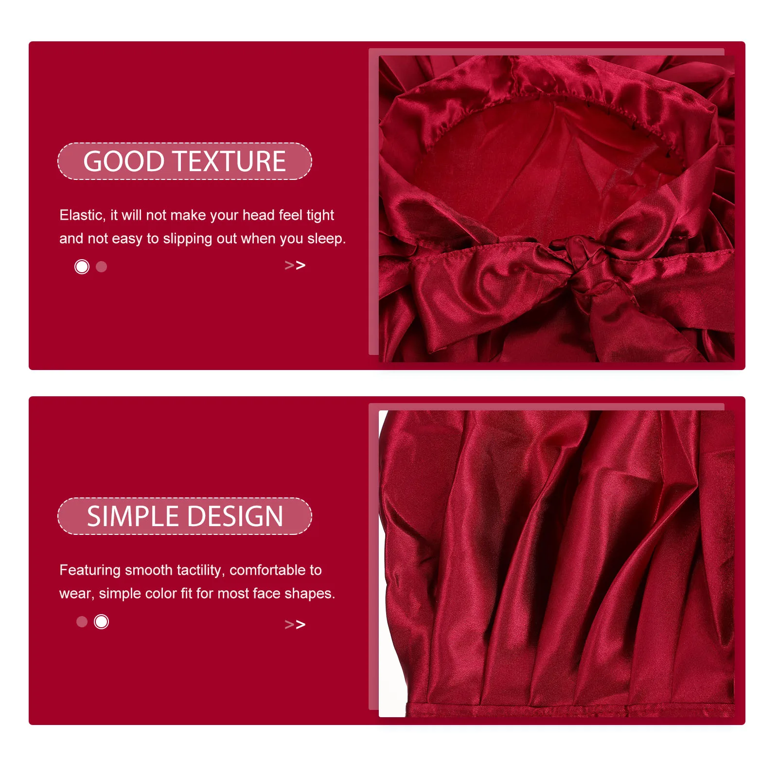 

Satin Headscarf Hat for Women Sleep Comfortable Hair Bonnet Curly Shower Cap Elastic Fits All Hair Types Household