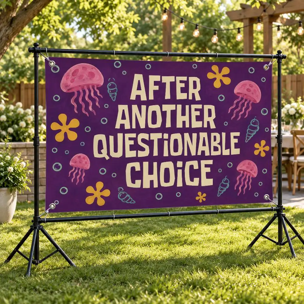 Meme Several Bad Decisions Later Aesthetic Wall Tapestry Flag Printed Wall Hanging Living Room Party Outdoor Decor
