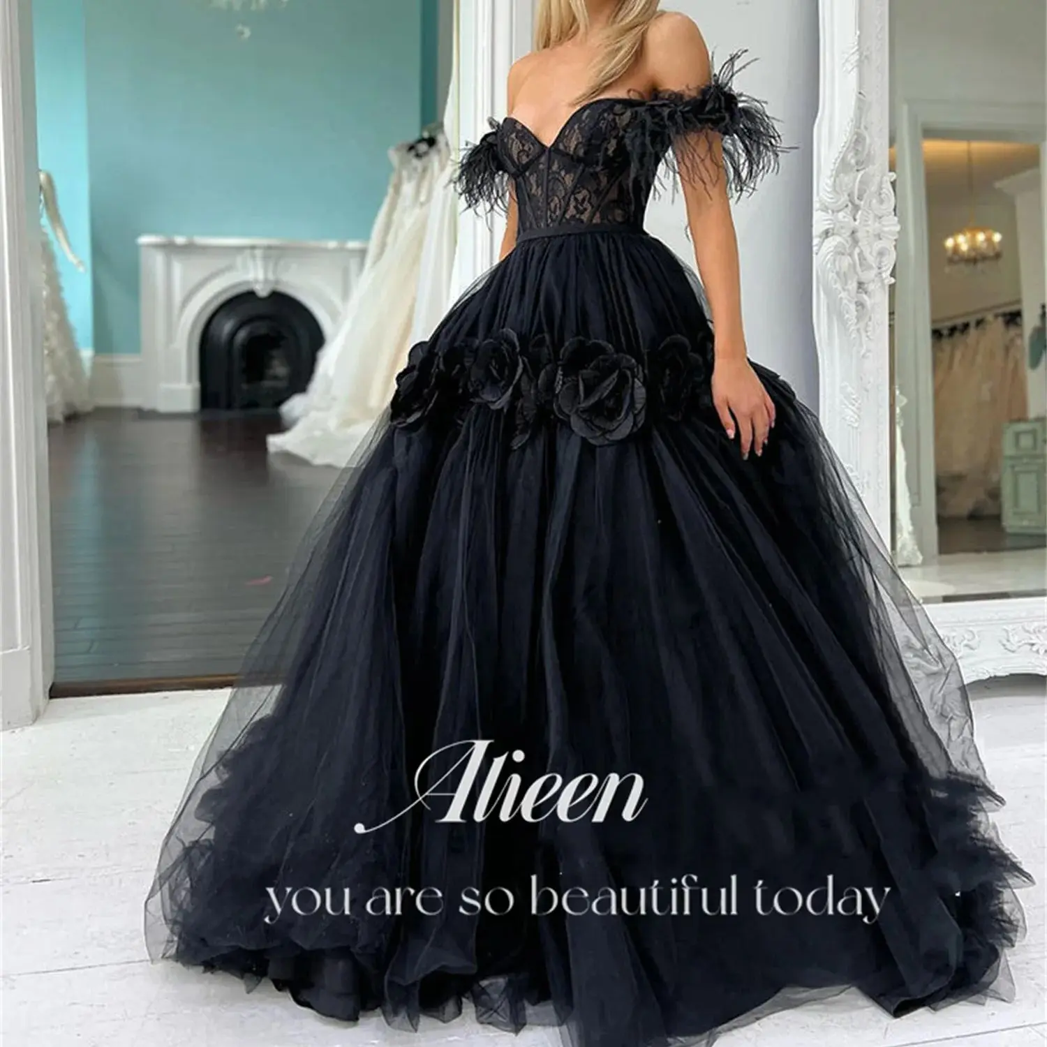 

Aileen Women's Evening Party Dresses for Special Occasions Customized Elegant Prom Dresses Luxury Black Evening Dress Woman Gala