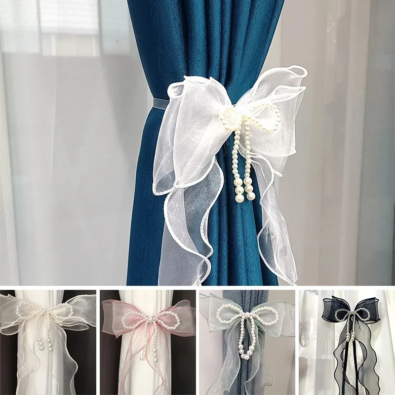 Ins Curtain Bow Tiebacks, Window Curtains Binding Rope, White Window Straps, Decoration Bag, Curtain Accessories Decoration