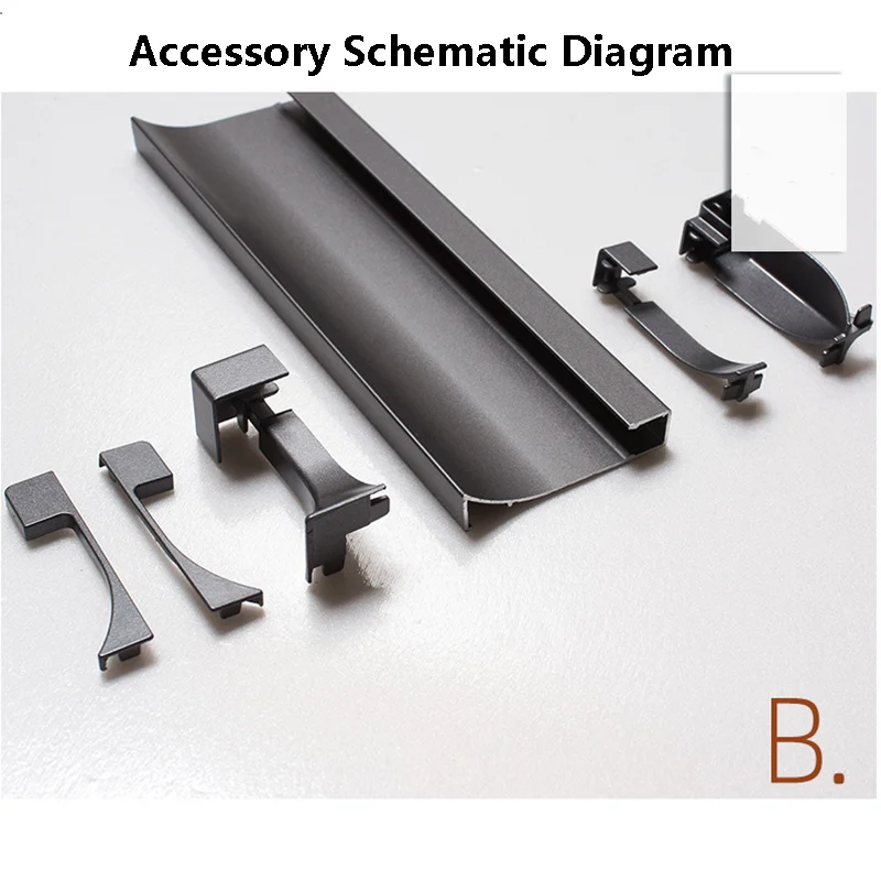 Suface Mounted LED Skirting Baseboard Aluminum Profile PC Diffuse Channel Corridor Down Glowing Linear Bar Strip Light H5/8CM