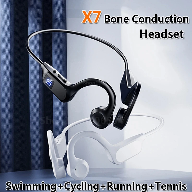 Écouteurs sans fil à Conduction osseuse réelle, casque d'écoute pour Sport, Compatible Bluetooth, mains libres, avec micro, pour la course, nouvelle collection