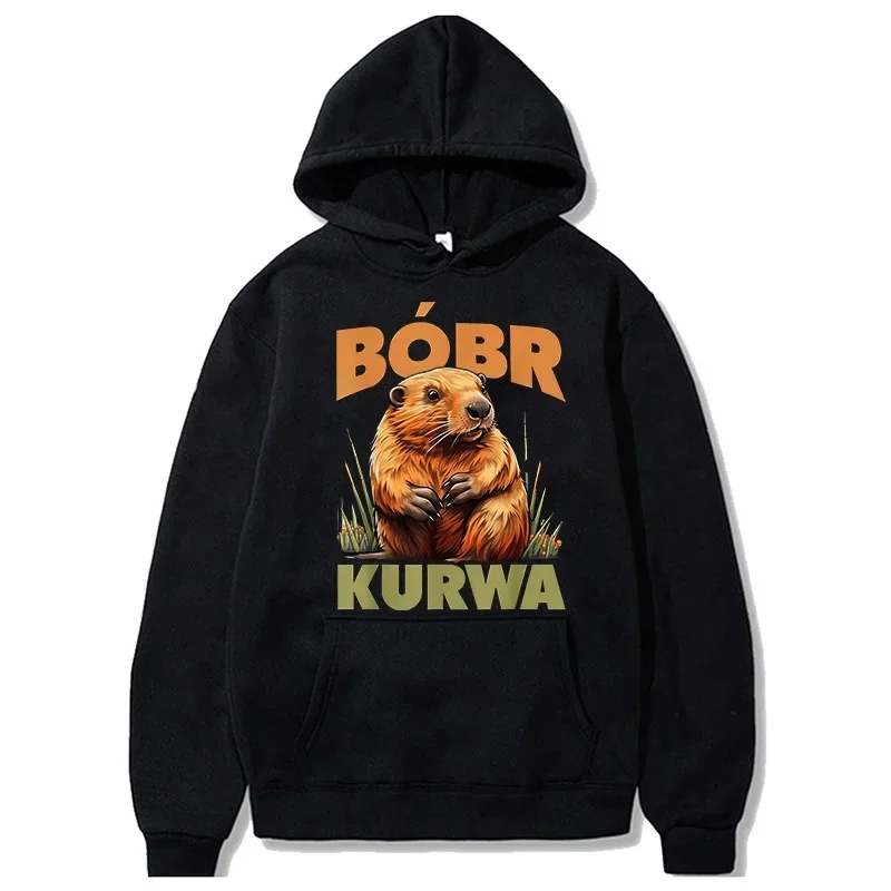 90s Cartoon Bobr Kurwa Grunge Hoodie Funny Kurwa Bober Mange Sweatshirt Harajuku Y2k Hooded Men Women Fashion Streetwear Clothes