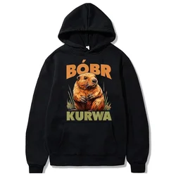 90s karikatür Bobr Kurwa Grunge Hoodie komik Kurwa Bober Mange kazak Harajuku Y2k kapşonlu erkekler kadınlar moda Streetwear giysi