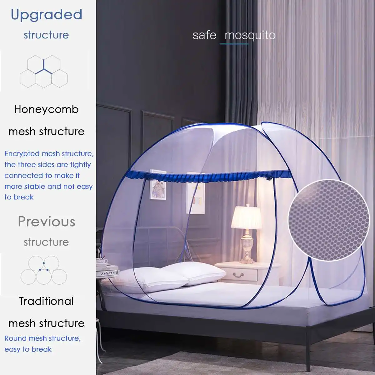 195/200cm Mosquito Net Canopy With Bracket Bed Tent for Adult Kids Room Decoration Tent Bed Foldable Curtain With Frame Home Bed