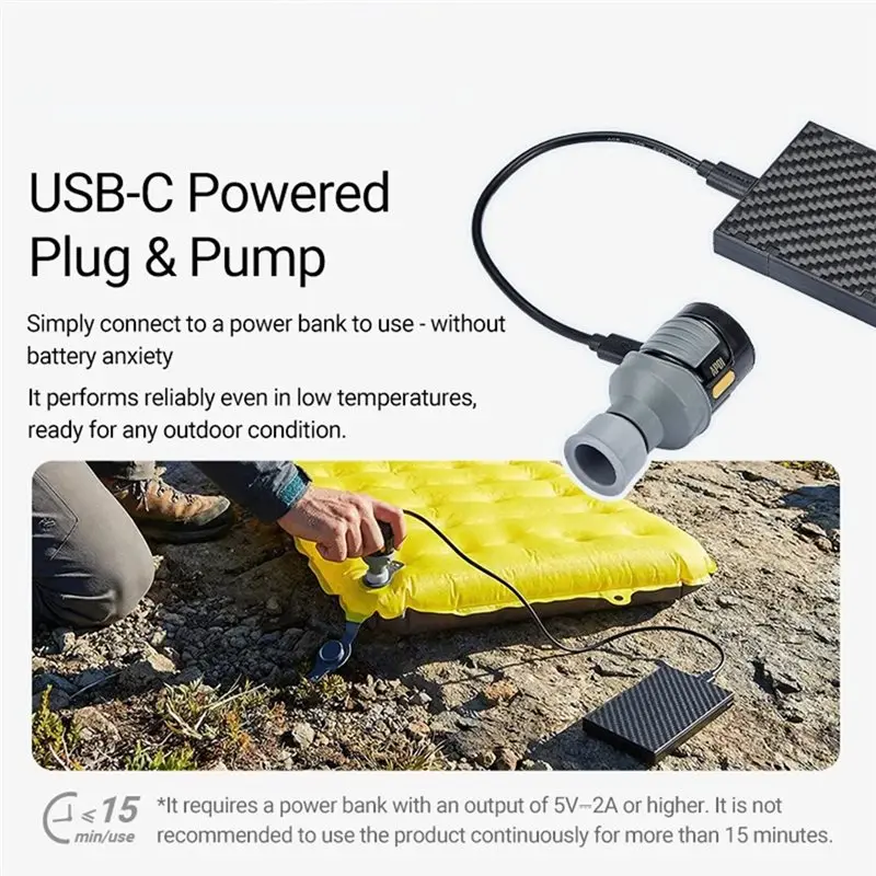 B23B AP01 Ultra-Lightweight For Air Pump 2.8Kpa USB-C Inflation Deflation Portable For Air Beds Pillows Swimming Rings Camping