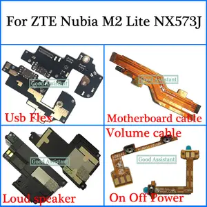 Bilashmart ZTE Nubia M2 Lite NX573J Usb Flex Motherboard cable Microphone Flex Loud speaker On Off Power Volume cable Flex Cable
