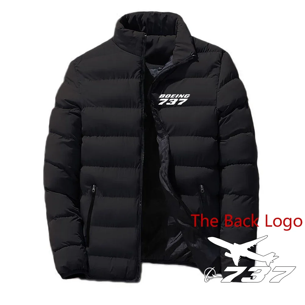 

2022 Boeing 737 777 Men's New Solid Long Sleeves Cotton Jackets Waterproof Padded Warme Stand Collar Casual Harajuku Padded Tops