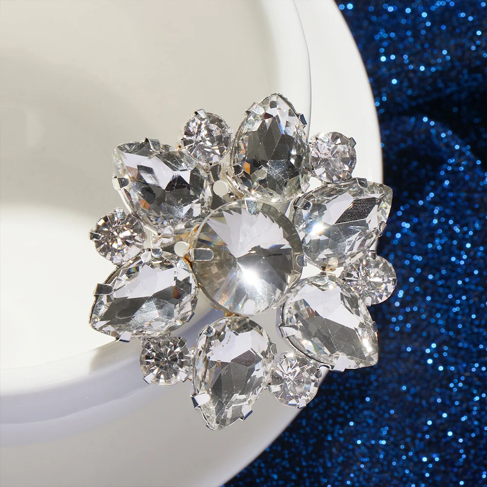 1PC Lady Women Bride Square Clamp Charm Buckle Shoe Decorations Shoe Clip Shiny Decorative Clips
