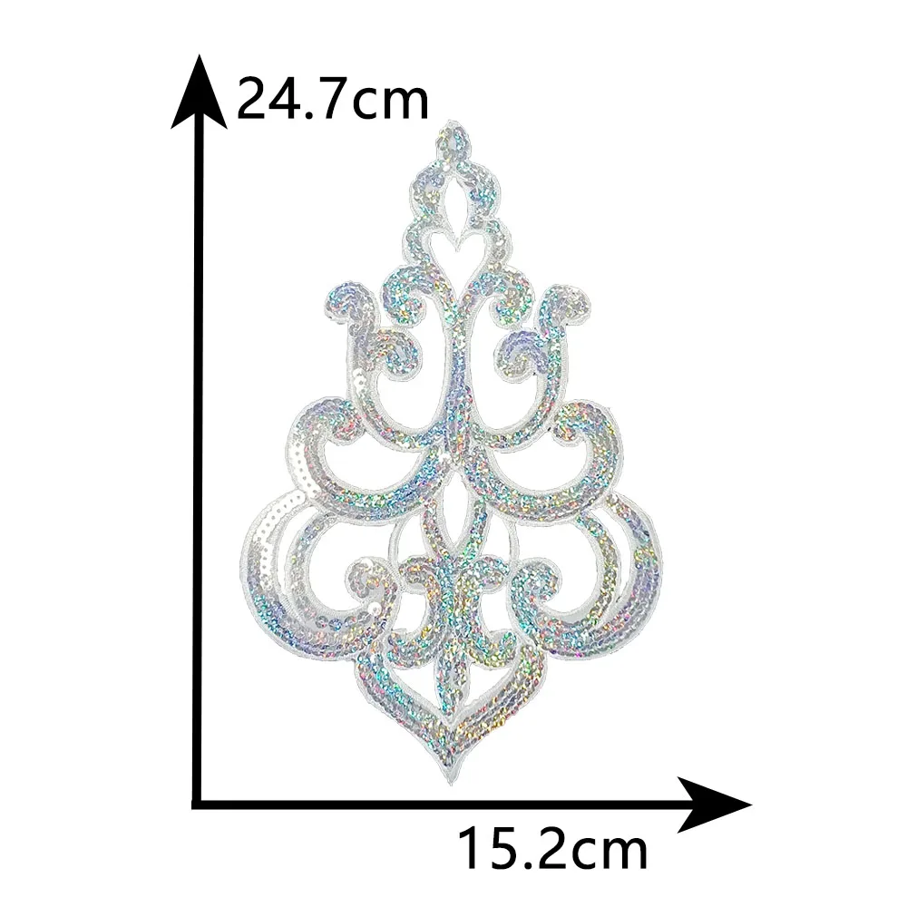 Hot melt adhesive ironing badge hollow out Sequin embroidery DIY decorate Sewable repair clothing pants Accessory patches