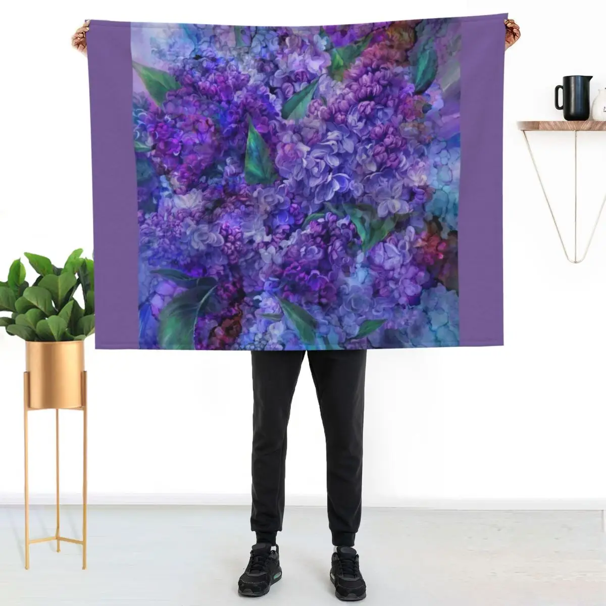 Wild Lilacs Throw Blanket couch cozy soft plush fuzzy picnic outdoor blanket