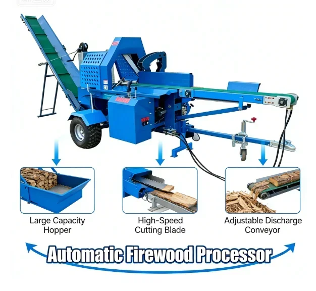 

YG Customized 20 Ton Wood Log Cutter And Skid Steer Splitter Firewood Processor Log Splitter Mount Log Processor Hot Product