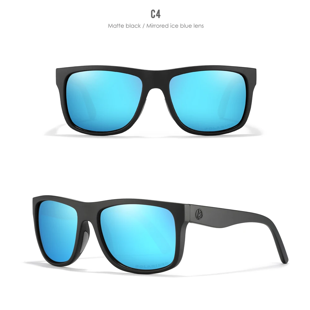 Kdeam polarisierte Sonnenbrille Männer Sport drei dimensionale Marke Logo tr90 quadratische Sonnenbrille ganz schwarz mit Reiß verschluss Fall kd0721 – Detail 19