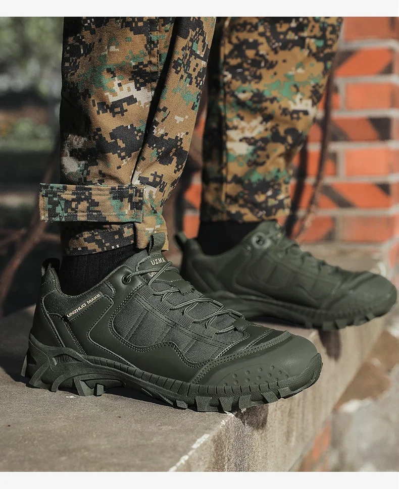 Männer Taktische Stiefel Anti Slip Arbeit Lace Up Unisex Armee Schuhe Outdoor Wanderschuhe Wüste Top Männliche Militär Stiefel Special Forces – Detail 19
