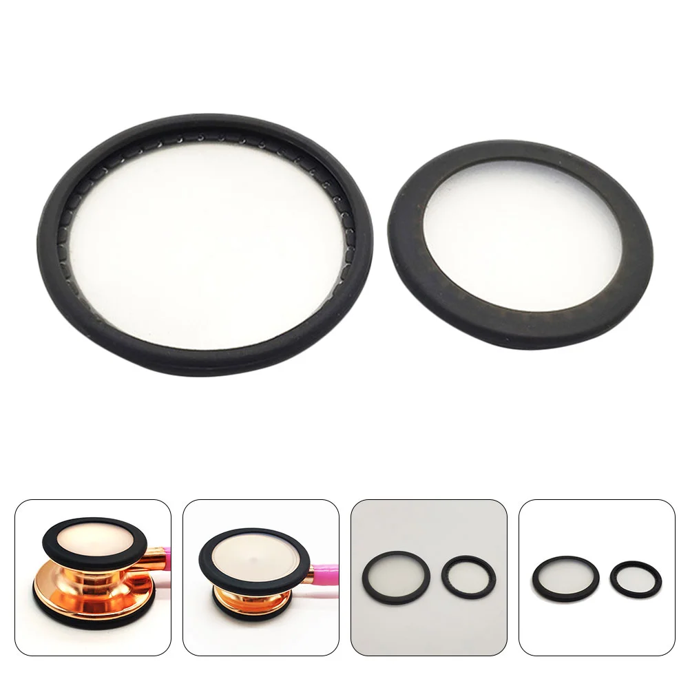 2 Pcs Stethoscope Accessories Membranes Replacement Parts Bell Jar Diaphragm for Cover Cardiology Pvc Kit Child Covers