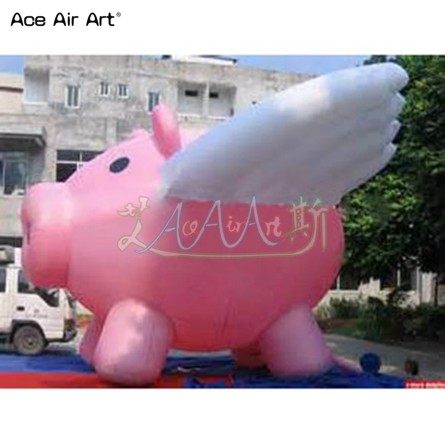 Custom Commercial Cute Inflatable Flying Pig, Inflatable Animal Replica For Outdoor Advertising Promotion Made By Ace Air Art