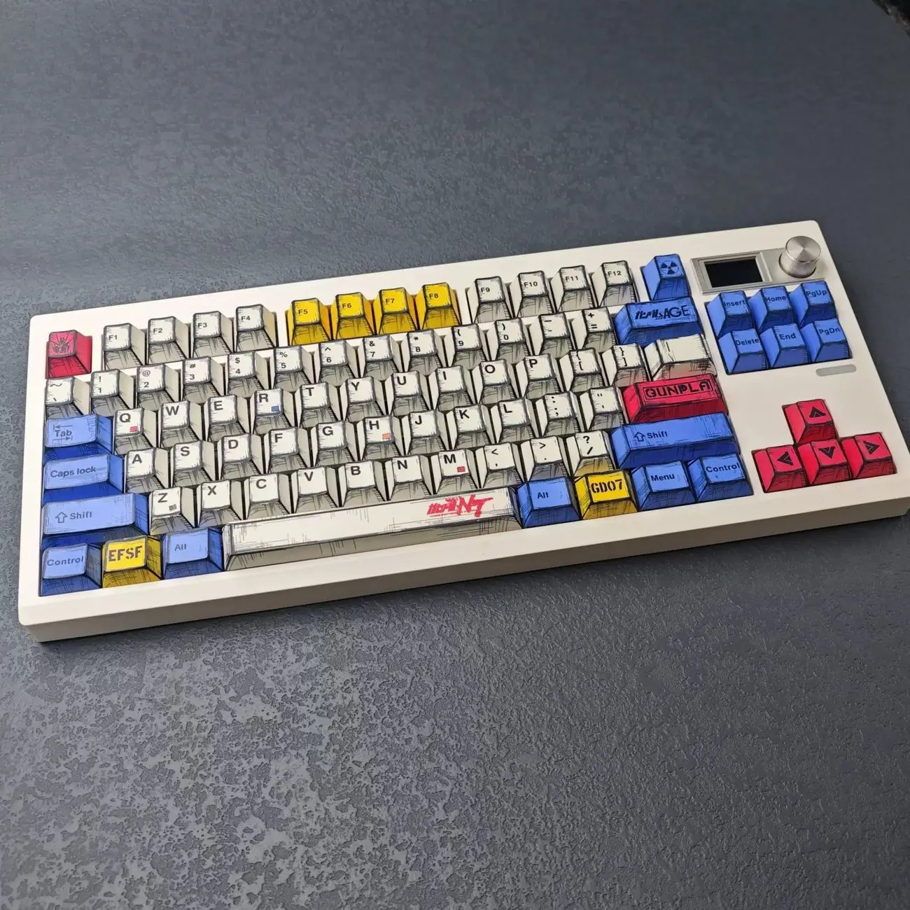 127 Pcs Gundam Retro Comic Style Complete Full Set Keycaps Mixed Light PBT Cherry Profile Dye Sub for MX Mechanical Keyboard