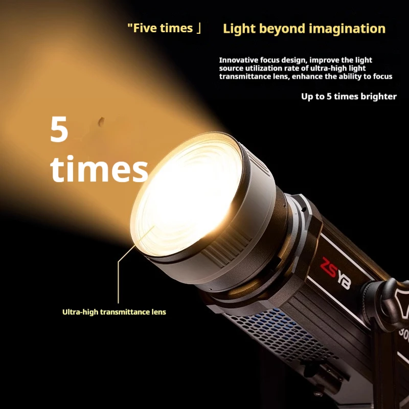 ZSYB مصباح التصوير الفوتوغرافي الأضواء أنبوب عدسة فريسنل 5 مرات أكثر إشراقا زووم بصري للنمذجة الفنية وأنبوب الأضواء التصوير الفوتوغرافي
