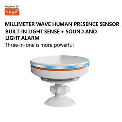 Sensor de Pressão Humana WiFi, ZigBee 3.0, Radar MMwave 24G com Alarme de Sirene, Detecção de Movimento, Tuya Smart Life, Automação Residencial, 5V