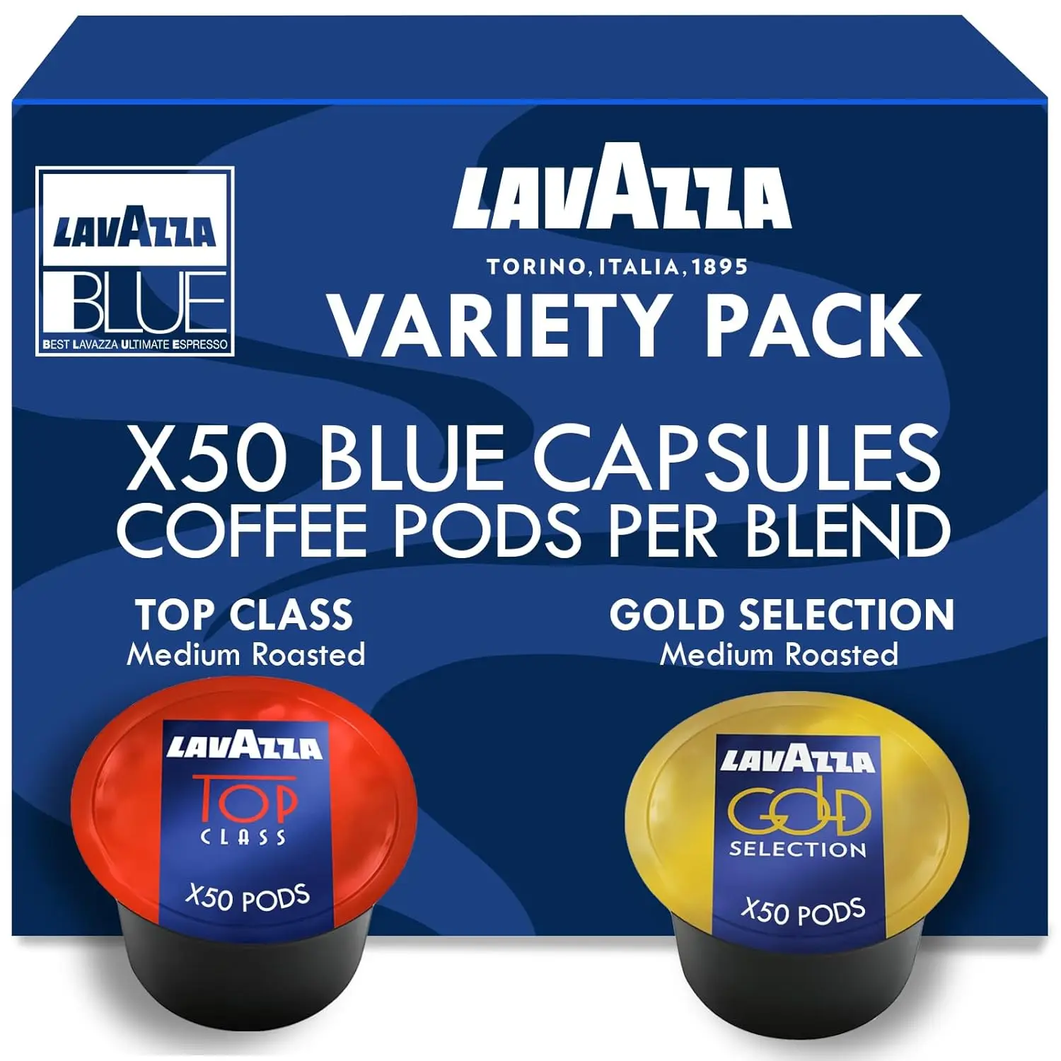 

Набор разнообразных кофейных капсул Blue Coffee - 100 штук, средняя обжарка, эспрессо, совместимы с кофемашинами LB.