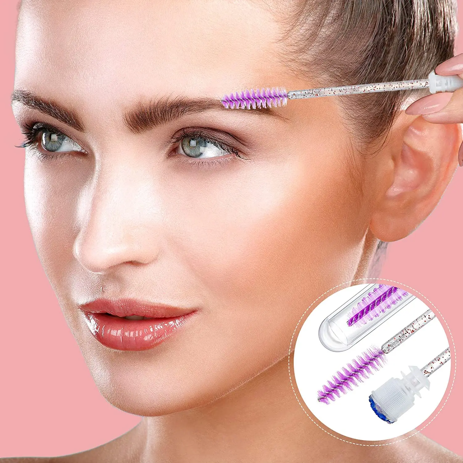 Eyebrow Brush Tube Disposable Flamingo Reusable Eyelash Brush Tube Crystal Eyelash Extension Make up Brushes Mascara Wand