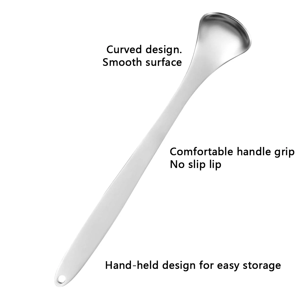 منظف اللسان، أداة العناية بالفم من الفولاذ المقاوم للصدأ، ينعش التنفس، مكشطة اللسان المحمولة (مع حقيبة تخزين)، (3 قطع فضية) #4