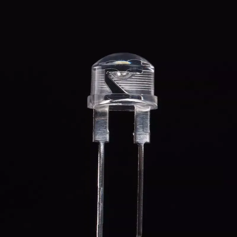 

50PCS 8MM/F8 straight in straw hat LED bead white hair white warm white light-emitting diode