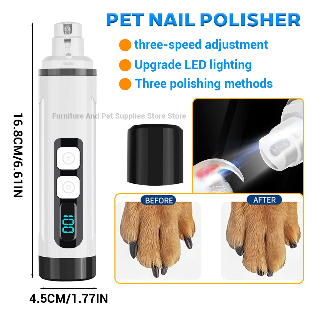 

Dog Nail Grinders Painless USB Charging Rechargeable Pet Nail Clippers Quiet Electric Dog Cat Paws Nail Grooming Trimmer Tools